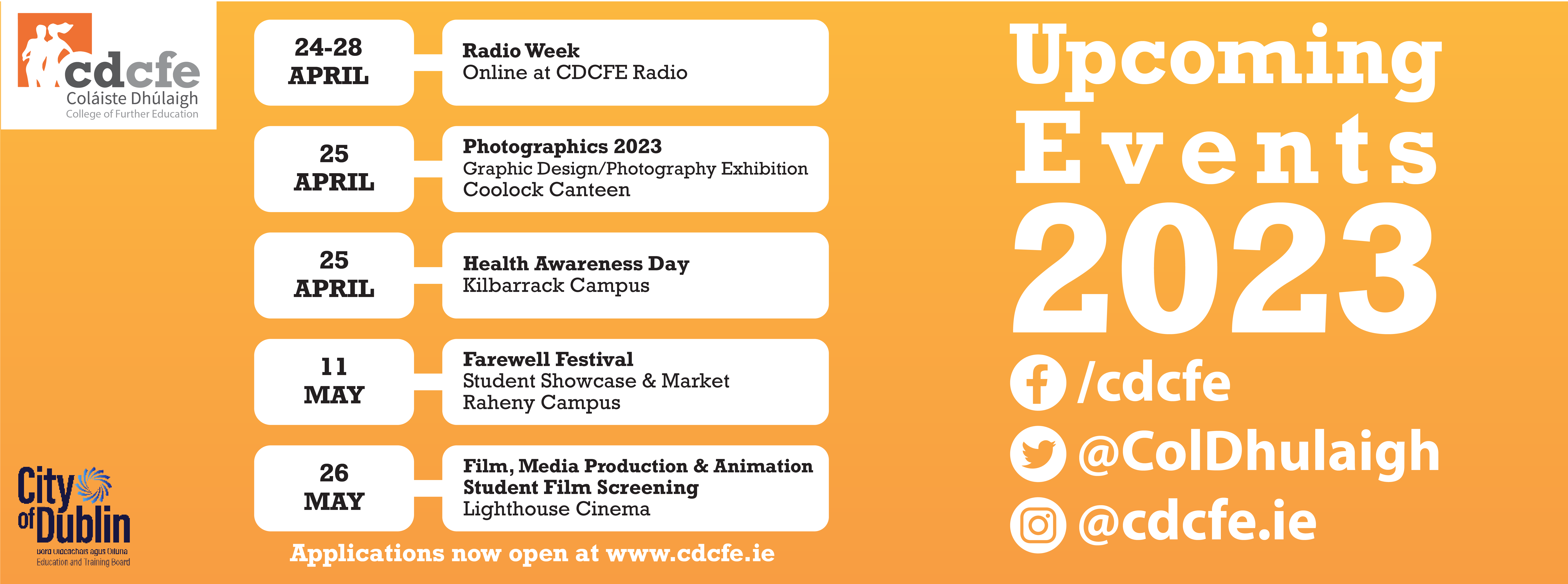Upcoming events at CDCFE