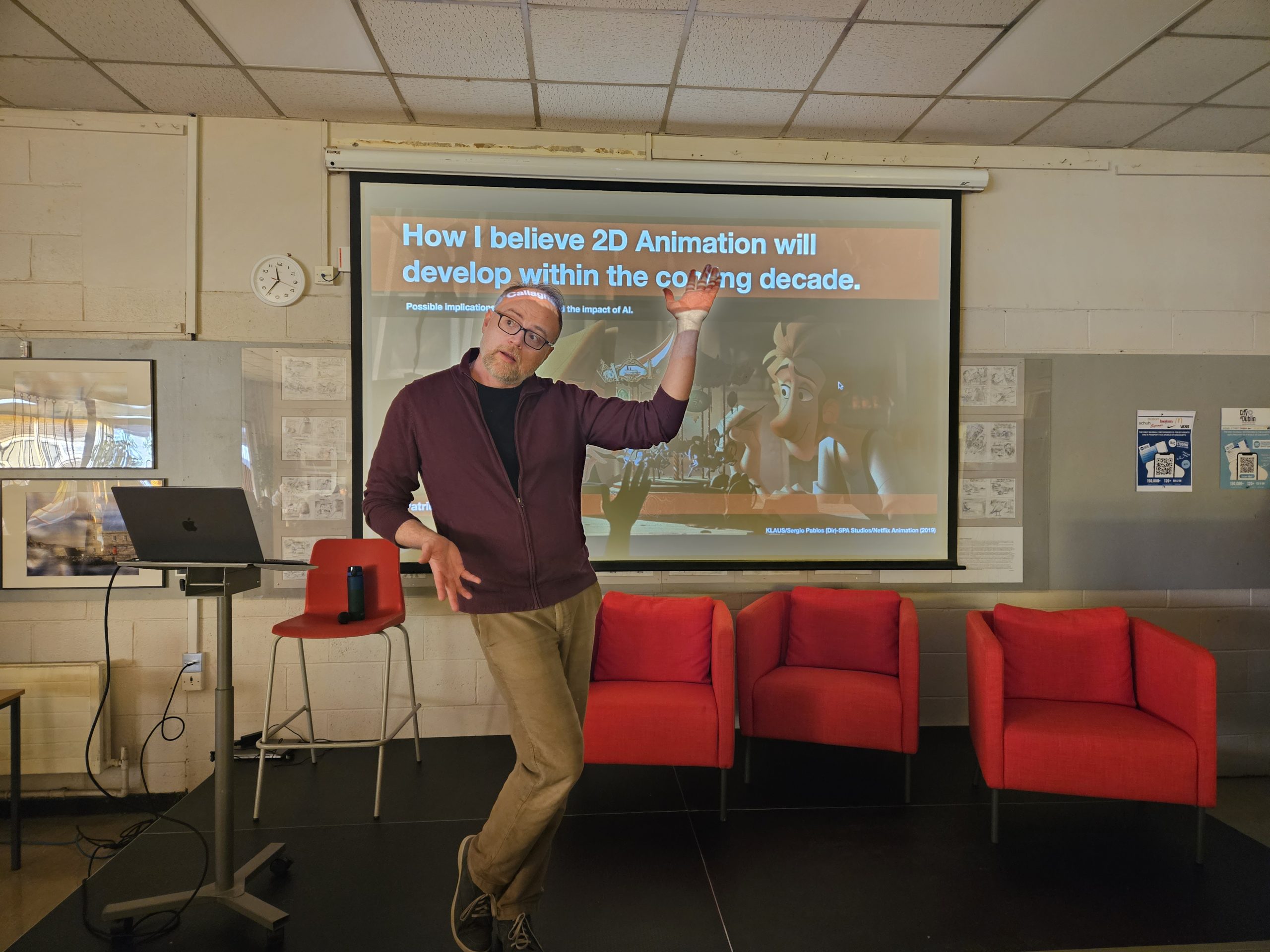 Story Toys Art Team Manager Patrick OCallaghan poses at Keyframe10 Animation event at CDCFE