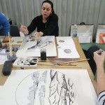 Ava Kessie at Drawing work shop with Fiona Ni Maoilir
