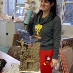Kinga Smajduch working in the ceramic studio
