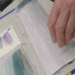 Adding salt to ink drawing